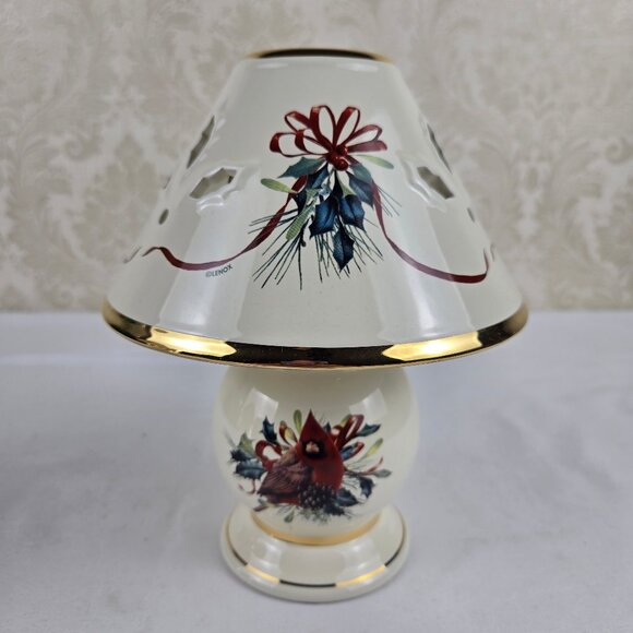 Lenox For The Holidays Winter Greetings Tea Light Lamps Set of 2 Porcelain IOB - Picture 3 of 15